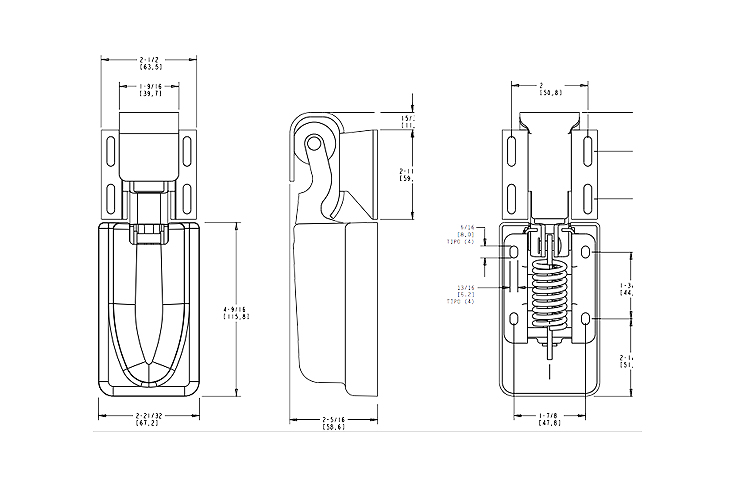 Gancho amplio ajustable, con desnivel de 7/8 pulg. a 1-5/8 pulg. (22.2-41.3 mm - Imagen 2